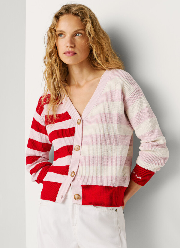 STRIPED KNIT CARDIGAN