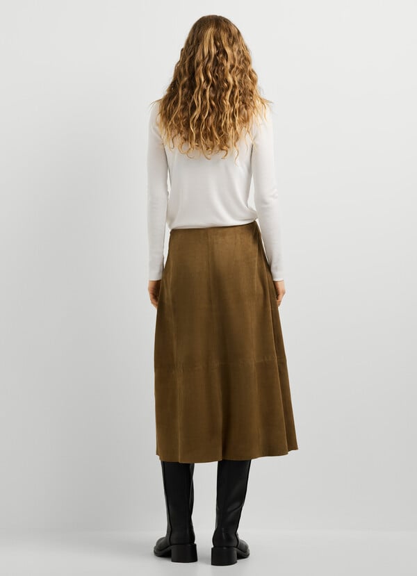 SUEDE MIDI SKIRT