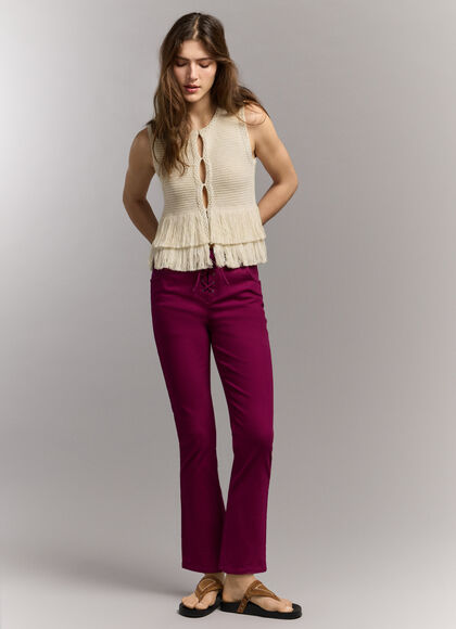 FLARE FIT STRETCH TROUSERS