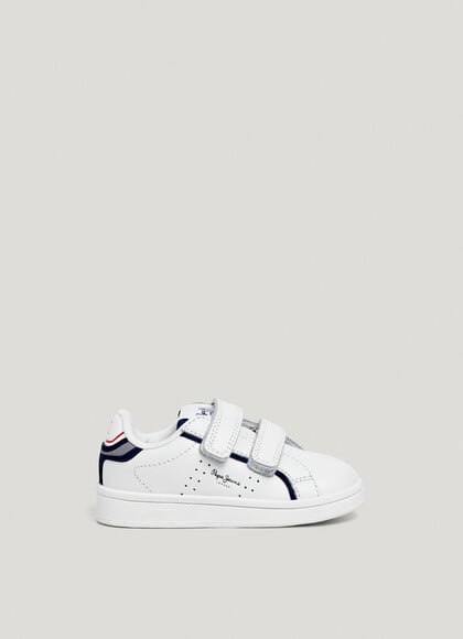 LEATHER TRAINERS WITH VELCRO CLOSURE