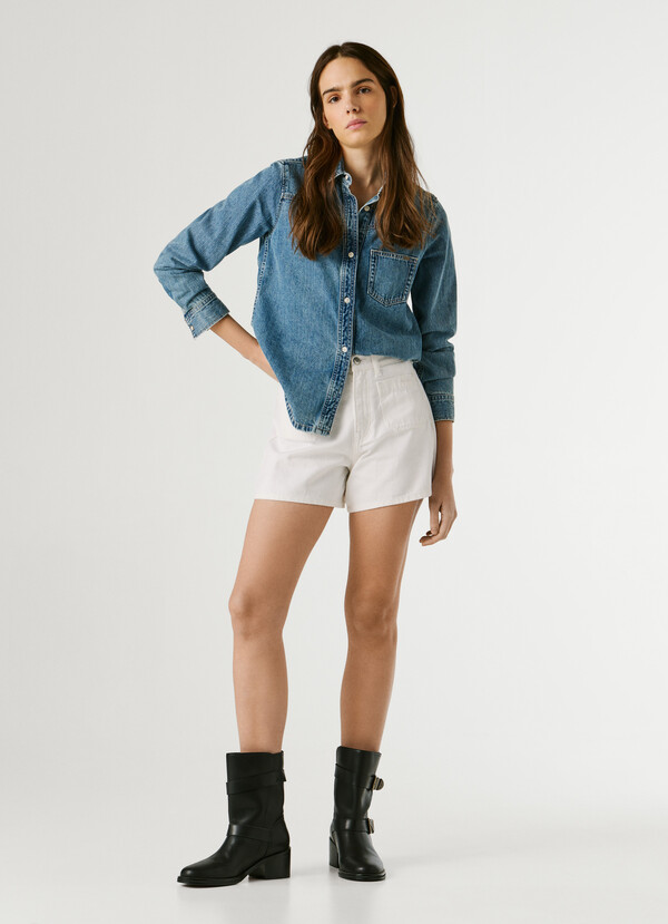 REGULAR FIT DENIM SHORTS