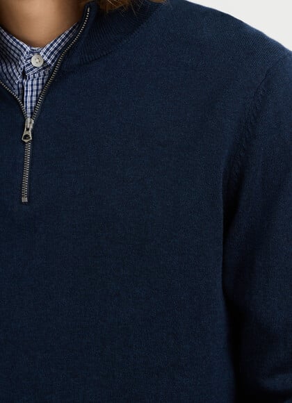 REGULAR FIT HALF-ZIP KNIT JUMPER