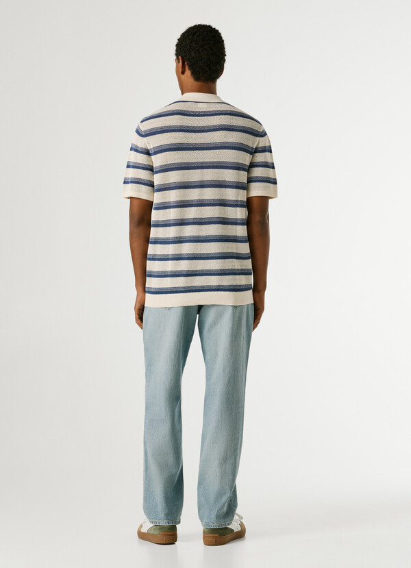 STRIPED KNIT POLO