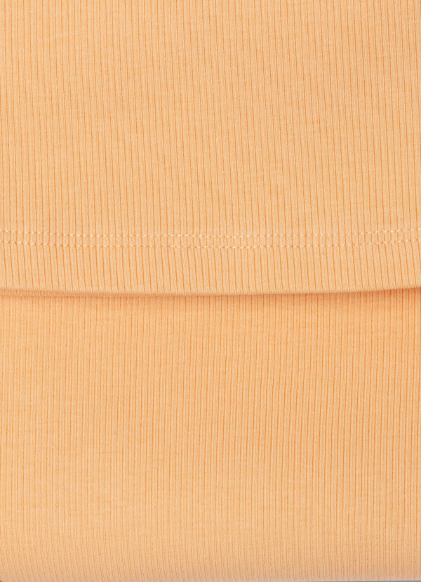 RIBBED LOGO PRINT T-SHIRT