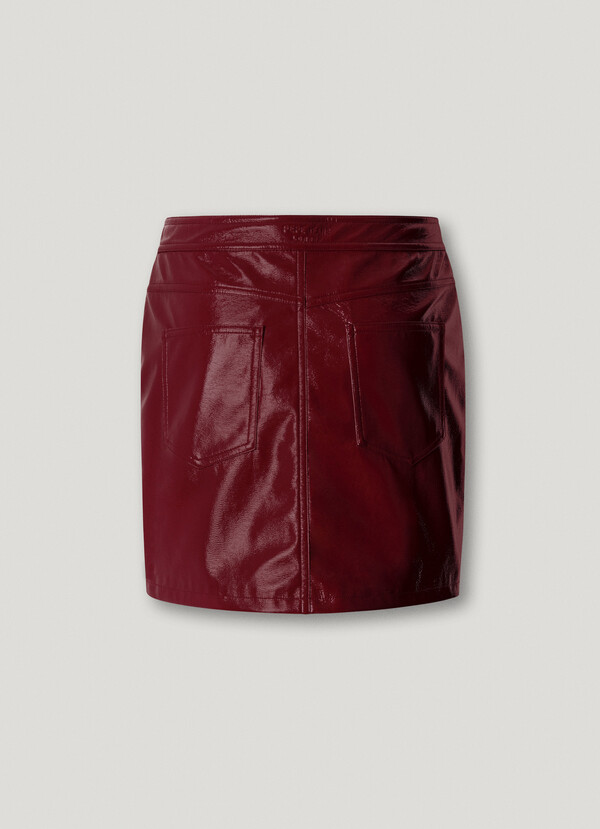 PATENT LEATHER MINI SKIRT