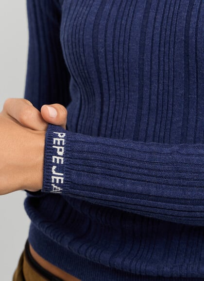 CREW NECK RIBBED JUMPER
