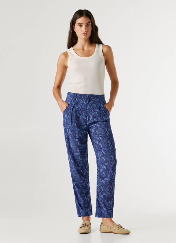 STRAIGHT PAISLEY PRINT TROUSERS