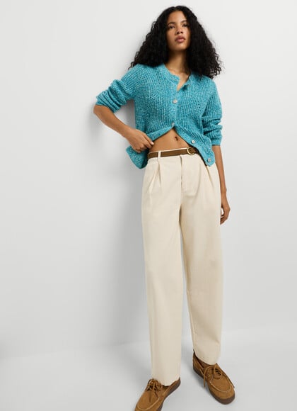 HIGH-RISE STRAIGHT FIT TROUSERS