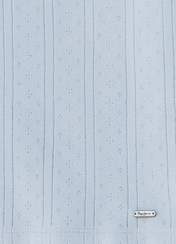 CREW NECK POINTELLE TOP