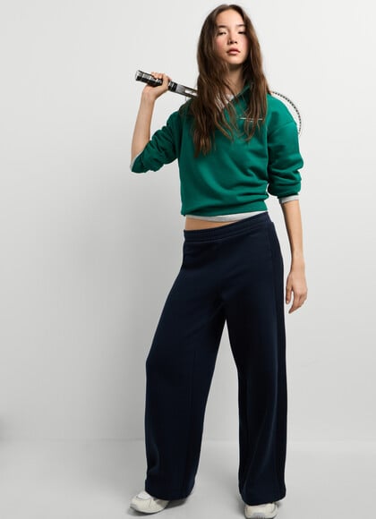 WIDE FIT KNIT TROUSERS