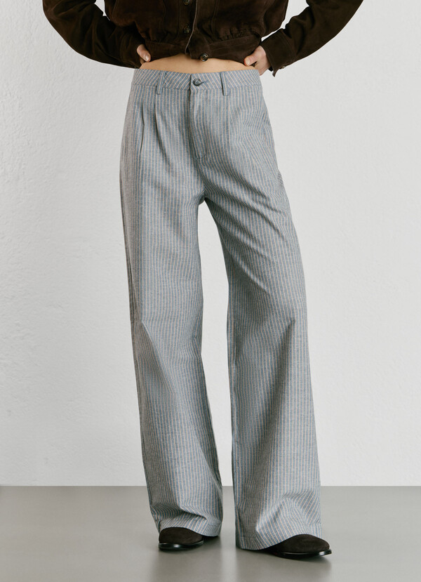 STRAIGHT STRIPED TROUSERS