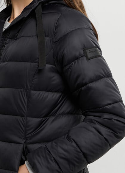 LONG PUFFER JACKET WITH HOOD