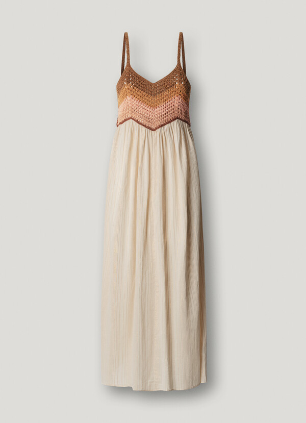 CROCHET DETAIL MIDI DRESS