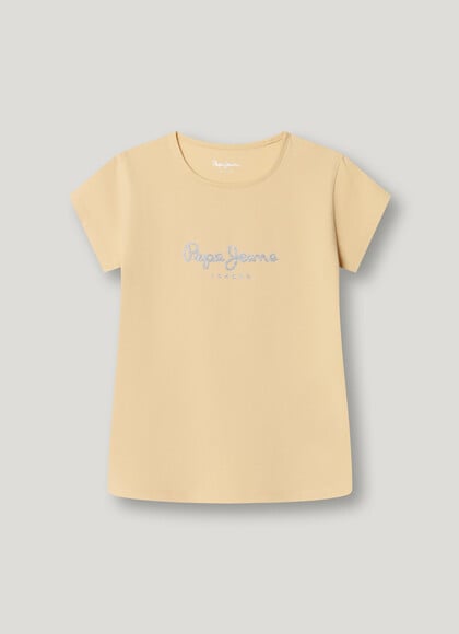 SLIM FIT GLITTER LOGO T-SHIRT
