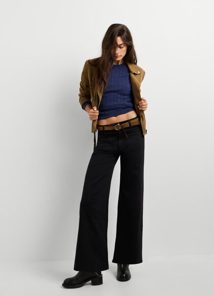 CULOTTE FIT TWILL TROUSERS