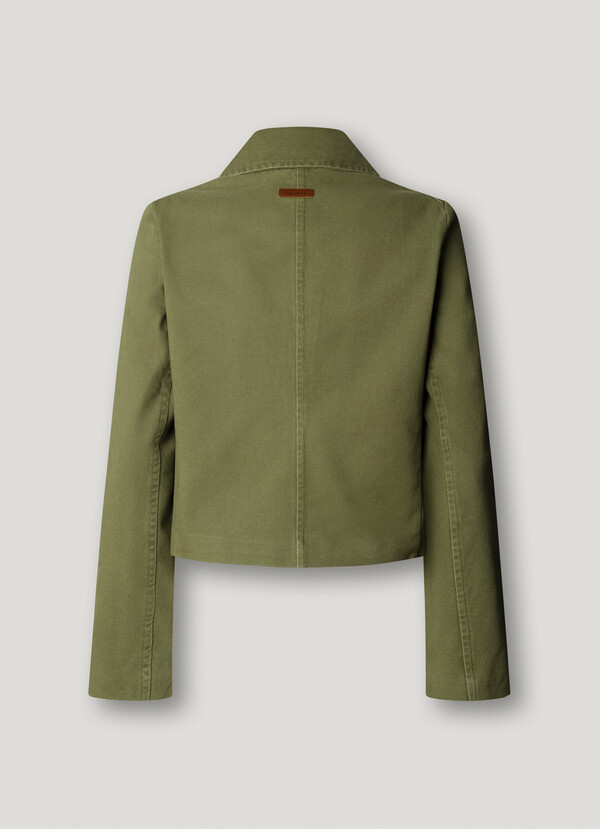 CROPPED FIT TWILL JACKET