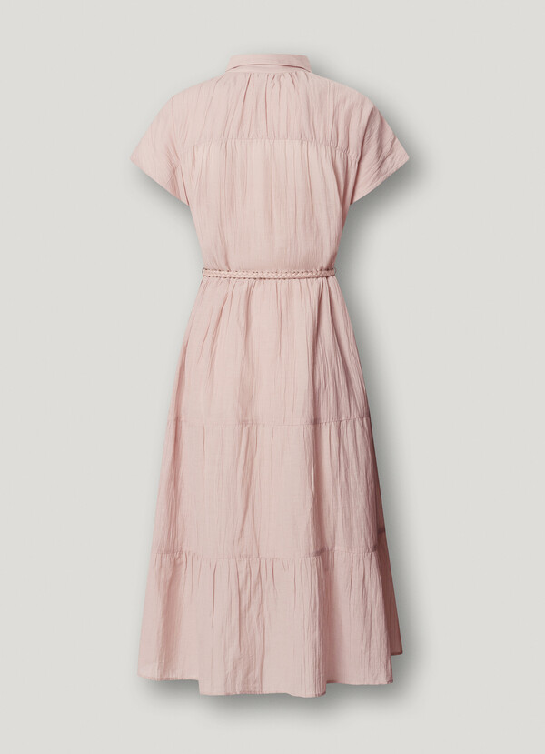 SHIRT COLLAR MIDI DRESS