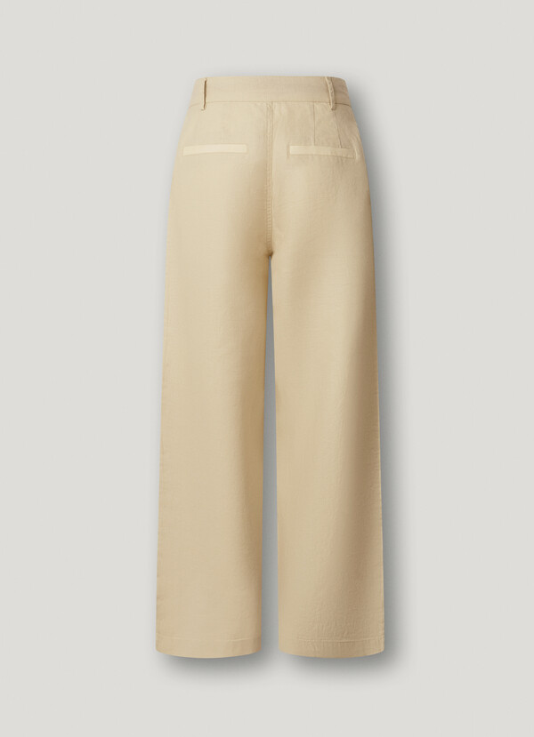 WIDE LEG LINEN TROUSERS
