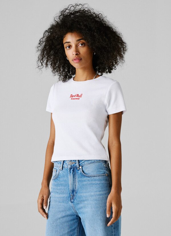 RIBBED LOGO EMBROIDERED T-SHIRT