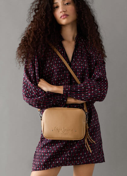 LEATHER EFFECT SHOULDER BAG