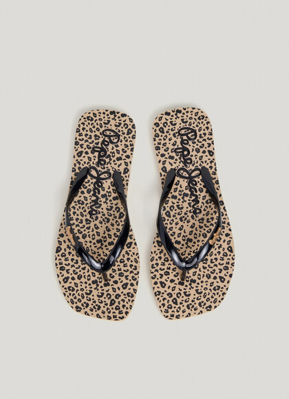 ANIMAL PRINT BEACH FLIP FLOPS