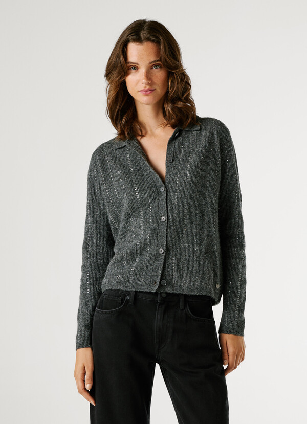 KNIT CARDIGAN WITH SEQUINS