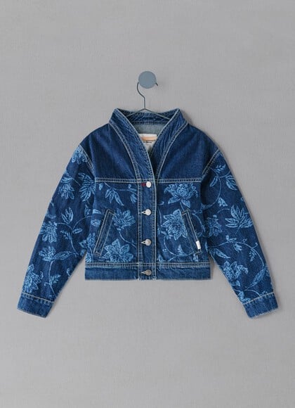 DENIM JACKET WITH FLORAL DETAILS