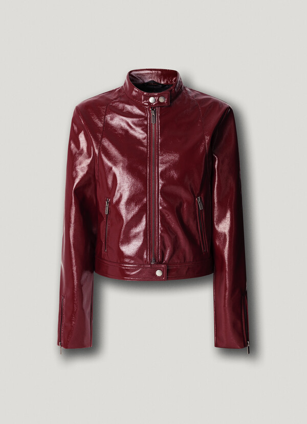 PATENT LEATHER BIKER JACKET