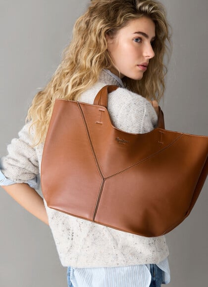 LEATHER EFFECT SHOPPER BAG