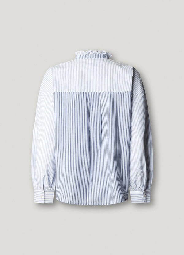 STRIPED POPLIN BLOUSE