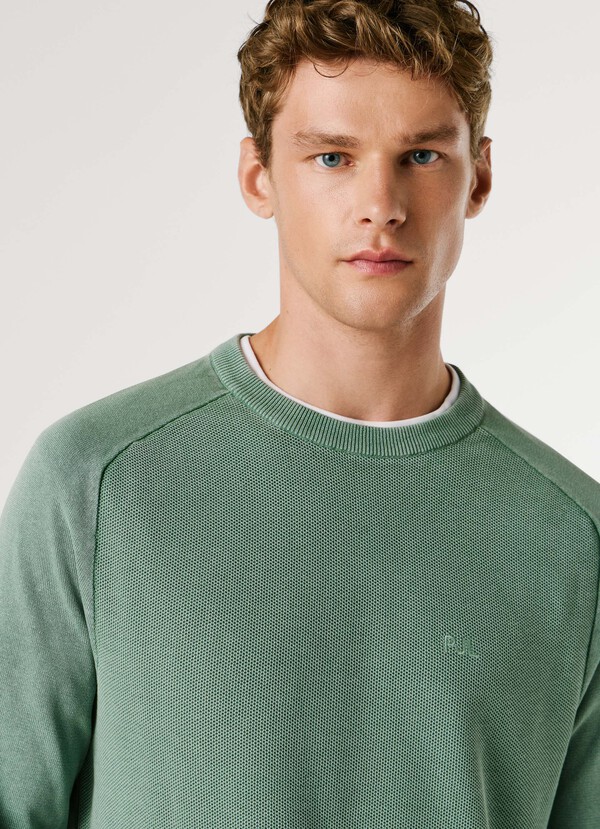 CREW NECK PIQU&Eacute; JUMPER