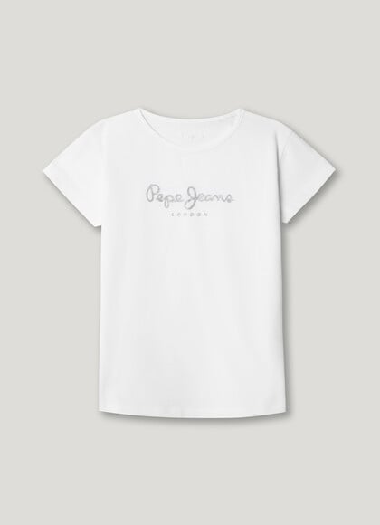 SLIM FIT GLITTER LOGO T-SHIRT