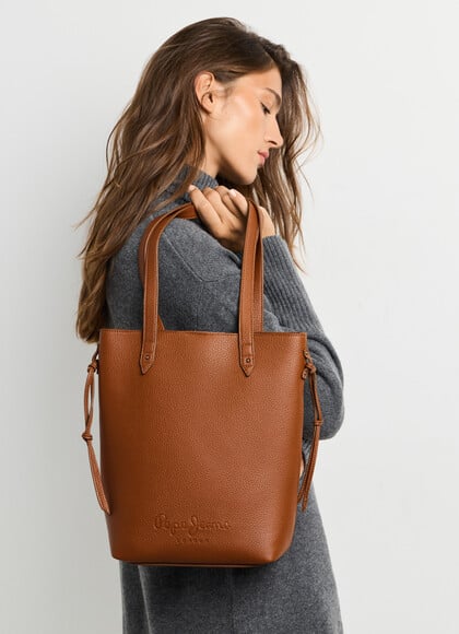 LEATHER EFFECT TOTE BAG