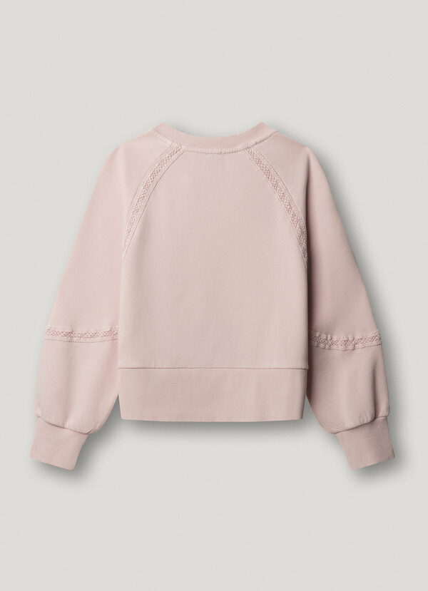 CREW NECK SWEATSHIRT WITH LACE