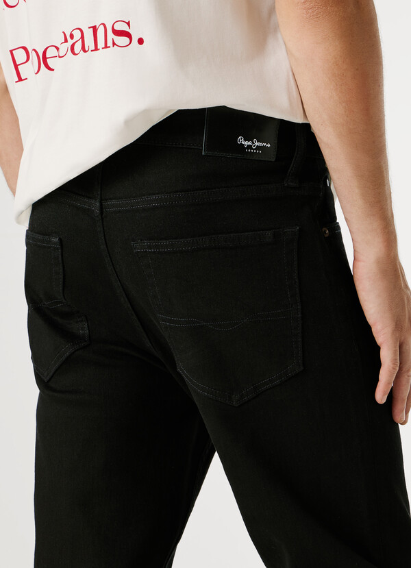 STRAIGHT FIT MID-RISE JEANS - CASH