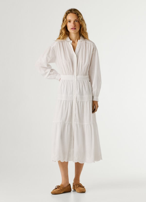 LONG SHIRT COLLAR MAXI DRESS