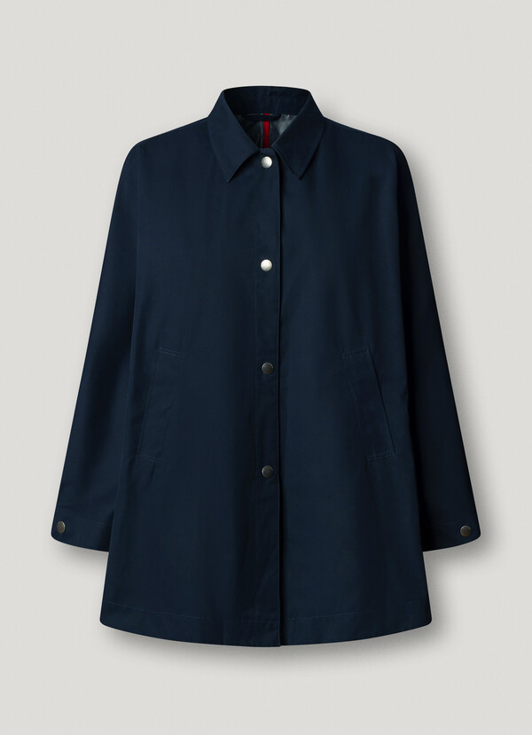 CAPE COAT WITH SHIRT COLLAR