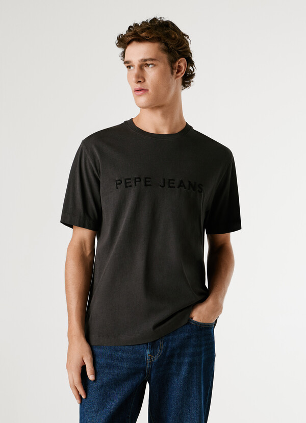 REGULAR FIT T-SHIRT WITH EMBROIDERED LOGO