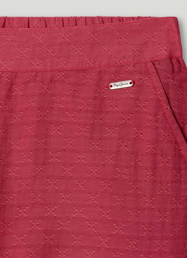 WIDE TROUSERS WITH FLORAL EMBROIDERY