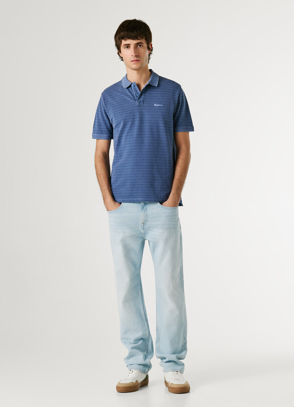 STRIPED PIQUE POLO SHIRT