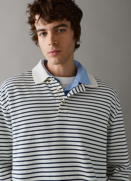 CASUAL FIT LONG SLEEVE RUGBY POLO