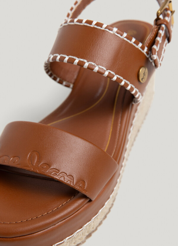 WEDGE SANDALS WITH BUCKLE CLOSURE