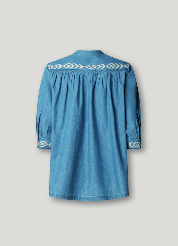 REGULAR FIT DENIM BLOUSE