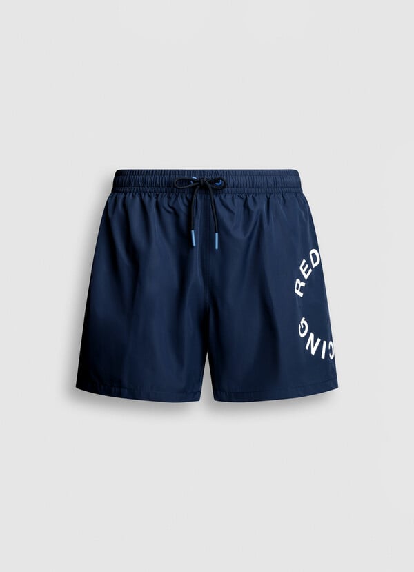 CIRCULAR LOGO BERMUDA SWIM SHORTS