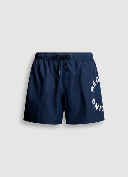 CIRCULAR LOGO BERMUDA SWIM SHORTS