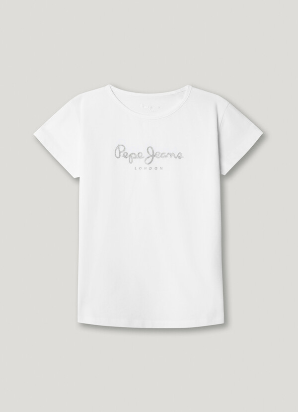 SLIM FIT GLITTER LOGO T-SHIRT