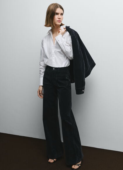 WIDE VELVET TROUSERS