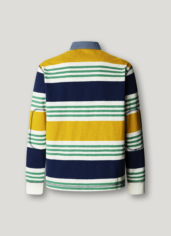 RUGBY STRIPED LONG SLEEVE POLO
