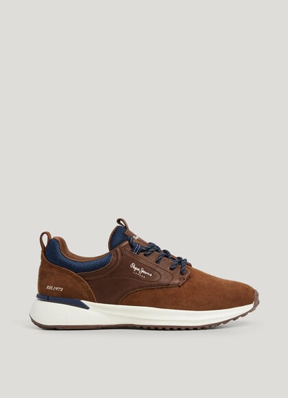 BAMPTON - SUEDE TRAINERS WITH LEATHER DETAILS