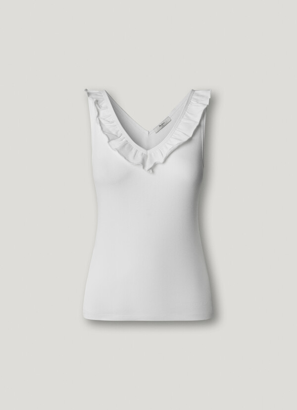 V-NECK RIBBED TOP